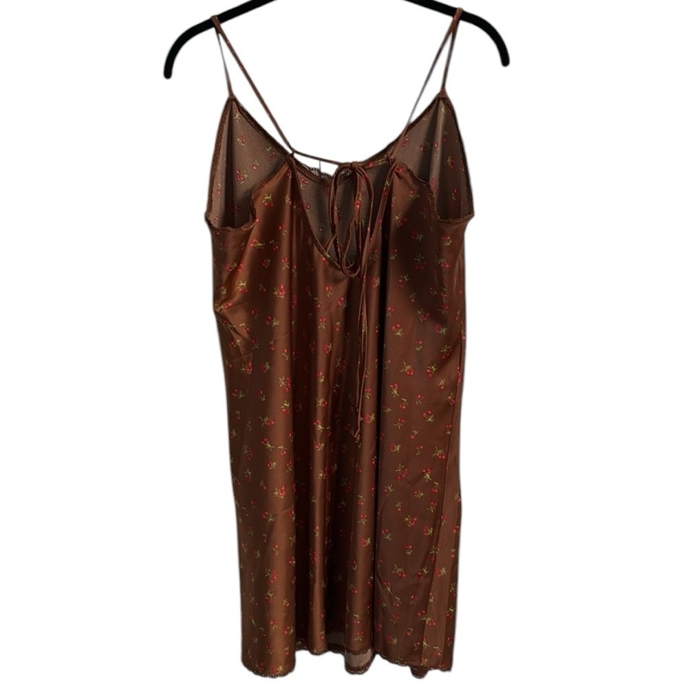 Wild Fable Women's Lace Trim Slip Dress Brown Cherries Size XL - Picture 16 of 16